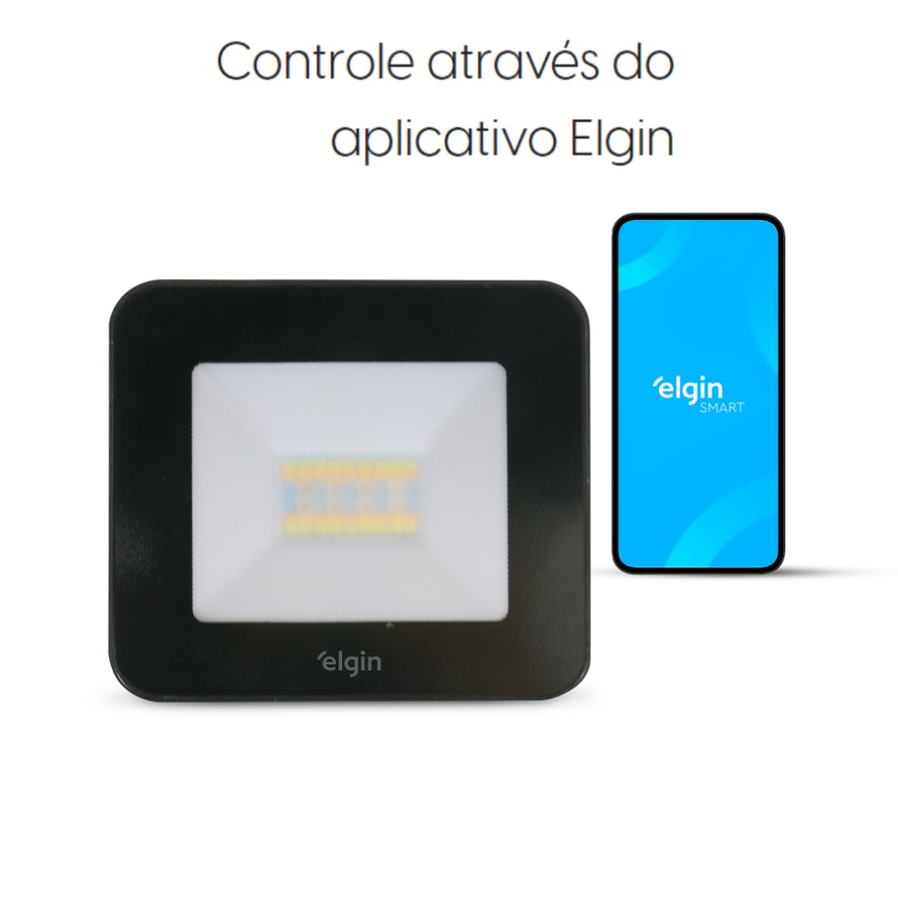 Refletor LED Elgin Inteligente 20W 3000K - 6500K RGB - 48RPLEDWIFI2