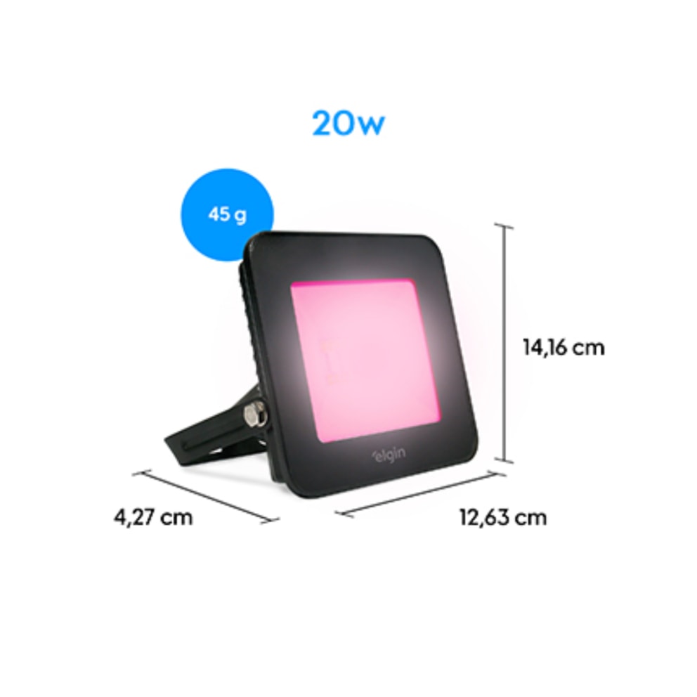 Refletor LED Elgin Inteligente 20W 3000K - 6500K RGB - 48RPLEDWIFI2