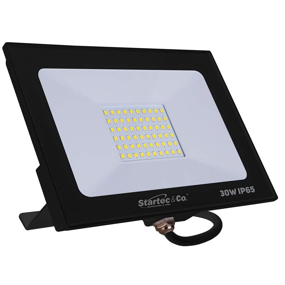 Refletor LED Startec Retangular 30W 6500K Bivolt Preto - 100400001