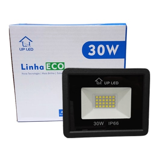 Refletor LED Upled Eco 30W 6000K IP66 Preto