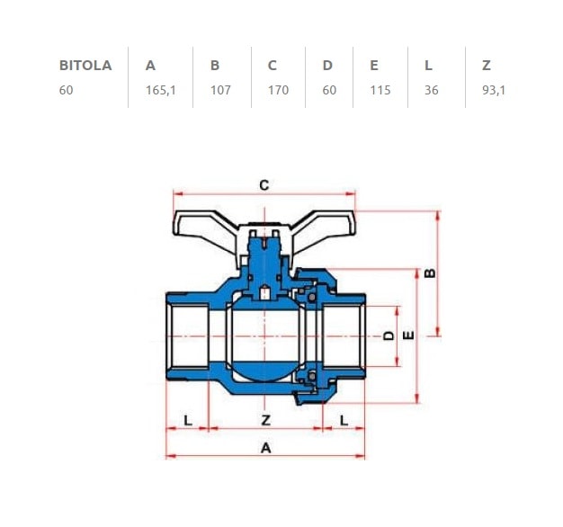 Registro de Esfera Volante Tigre 60mm