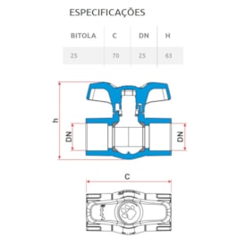 Registro Esfera VS Compacto Soldável Tigre 25mm - 27950310