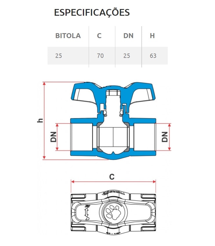Registro Esfera VS Compacto Soldável Tigre 25mm - 27950310