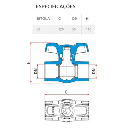 Registro Esfera VS Compacto Soldável Tigre 50mm - 27950345