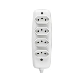 Régua com 4 Tomadas 2P+T sem Cabo Ilumi 10A 250V Branca - 26340