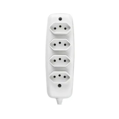 Régua com 4 Tomadas 2P+T sem Cabo Ilumi 10A 250V Branca - 26340