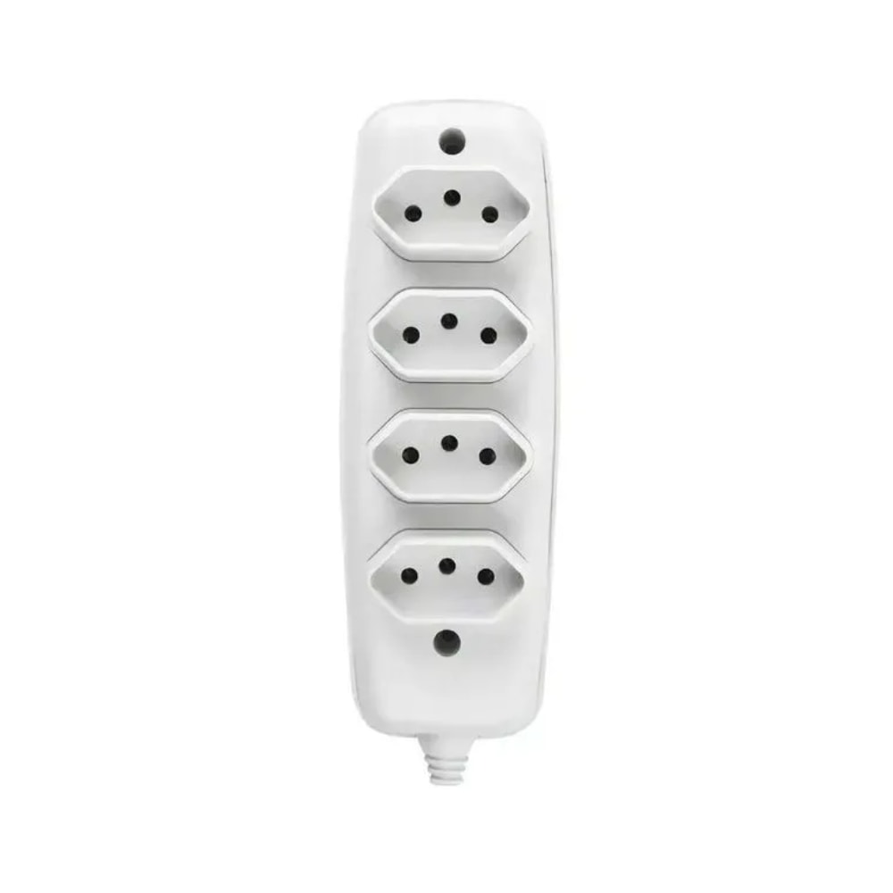 Régua com 4 Tomadas 2P+T sem Cabo Ilumi 10A 250V Branca - 26340