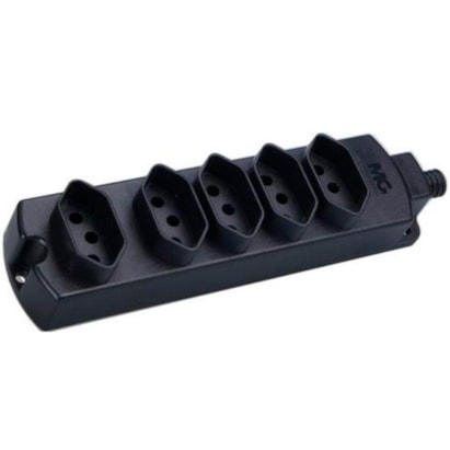 Régua com 5 Tomadas 2P+T sem Cabo Margirius 10A Preto - 13788