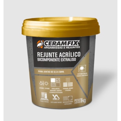 Rejunte Acrílico Ceramfix Biocomponente 01Kg Branco