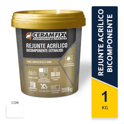 Rejunte Acrílico Ceramfix Biocomponente 01Kg Branco