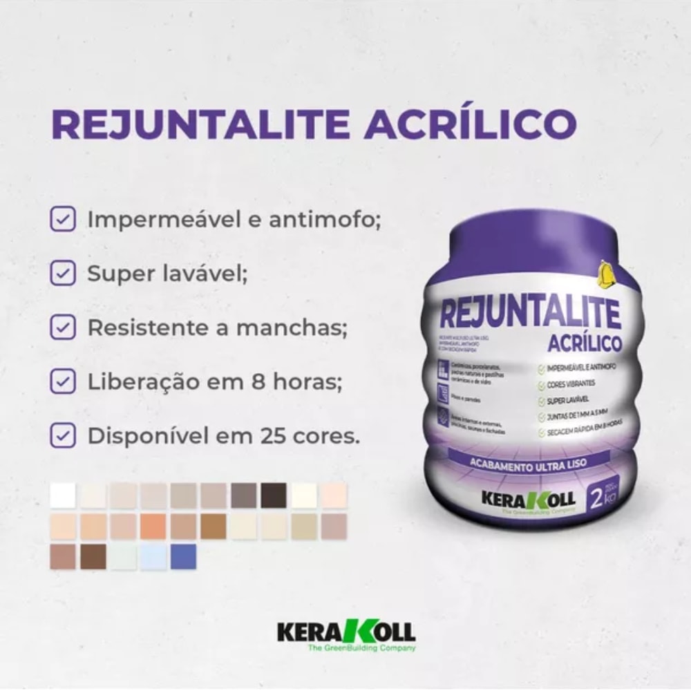 Rejunte Acrílico Kerakoll Rejuntalite 2Kg Céu - K90182.01