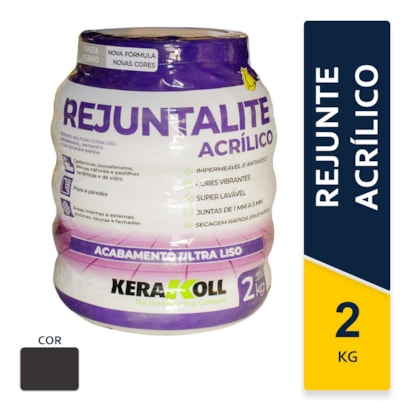 Rejunte Acrílico Kerakoll Rejuntalite 2Kg Preto - K90165.01