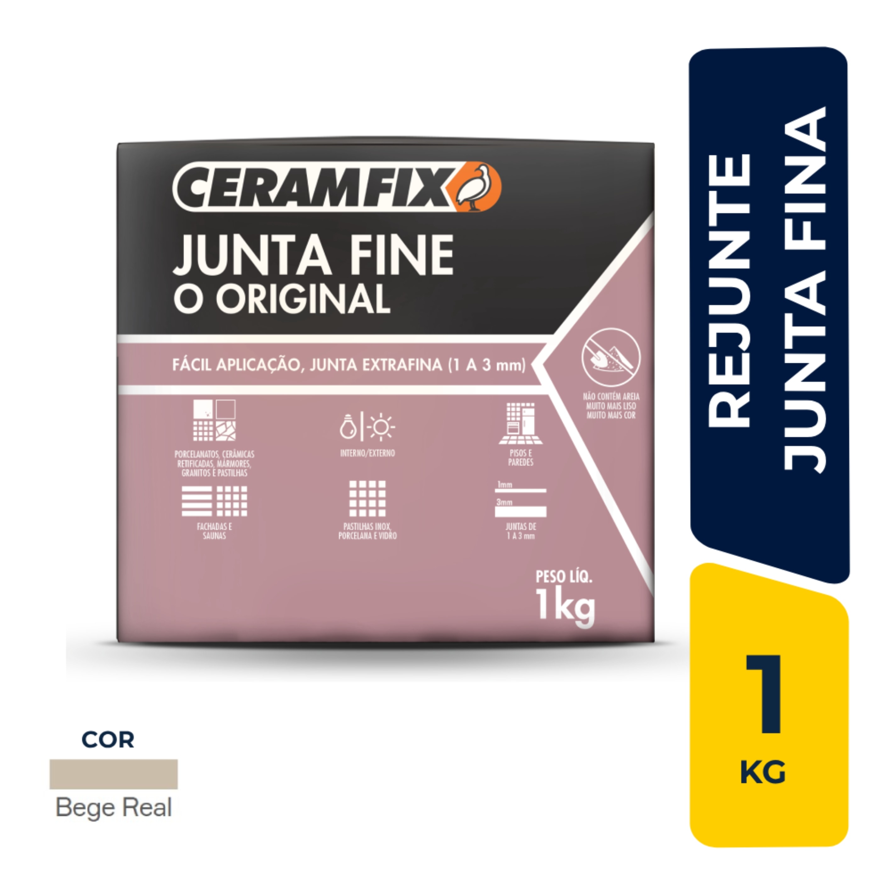Rejunte Ceramfix Junta Fine 1Kg Bege Real - 604237