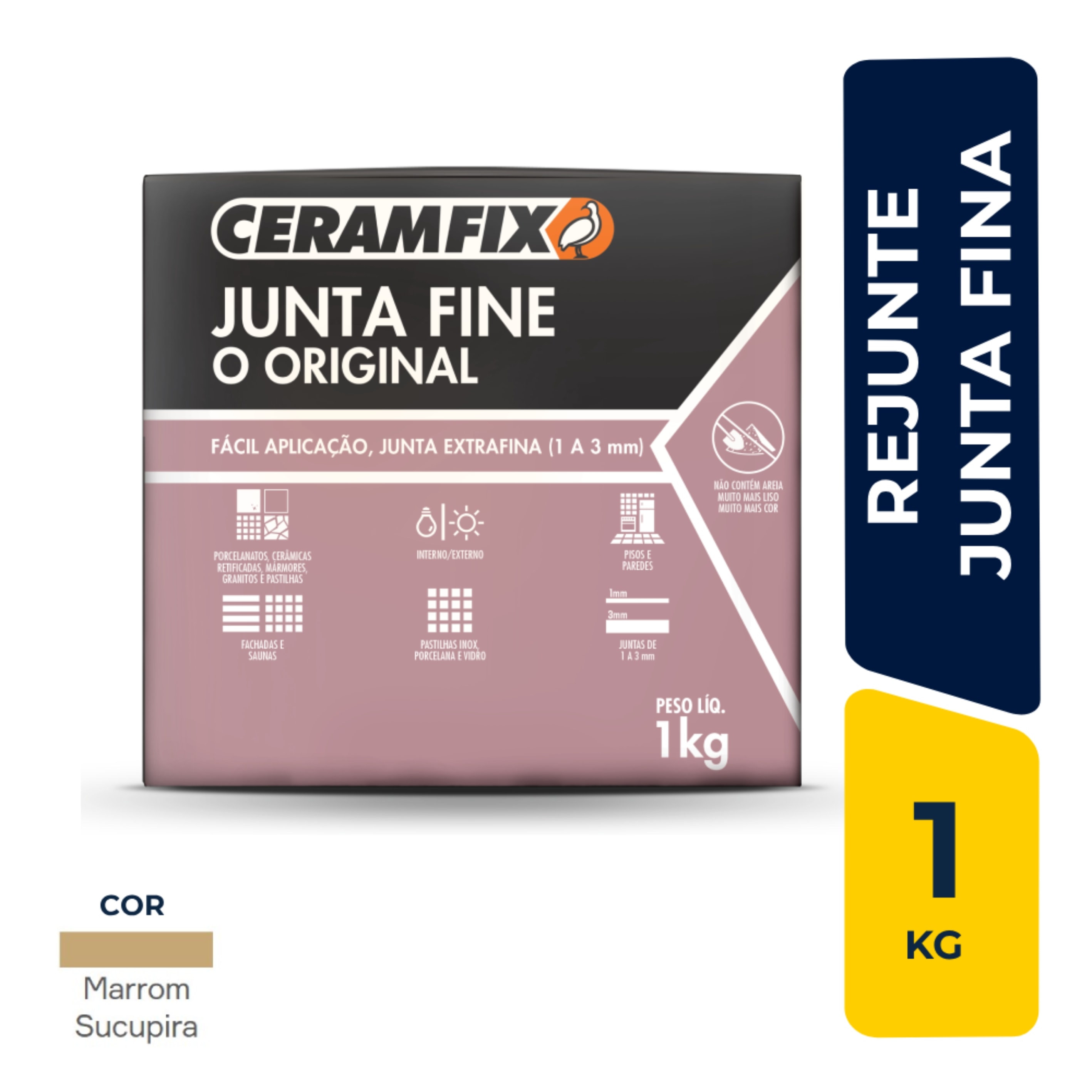 Rejunte Ceramfix Junta Fine 1Kg Marrom Sucupira - 604227