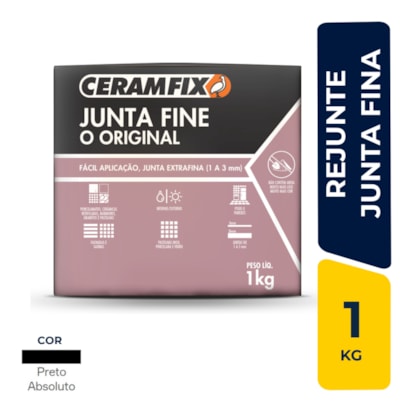 Rejunte Ceramfix Junta Fine 1Kg Preto Absoluto - 604244