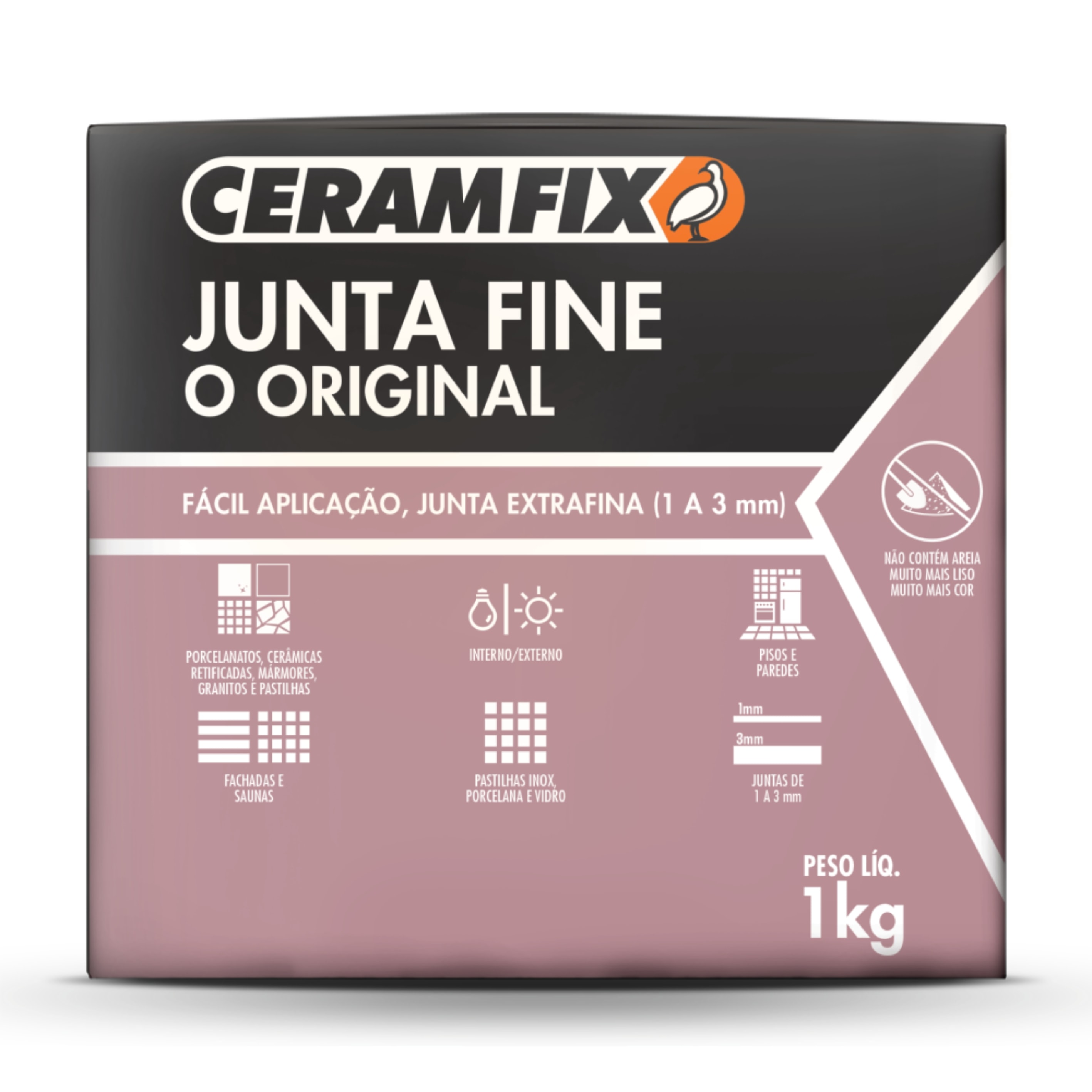 Rejunte Ceramfix Junta Fine 1Kg Preto Grafite - 604245