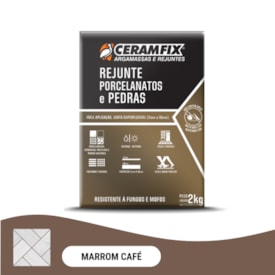 Rejunte Porcelanatos e Pedras Ceramfix 02Kg Marrom Café - 603034