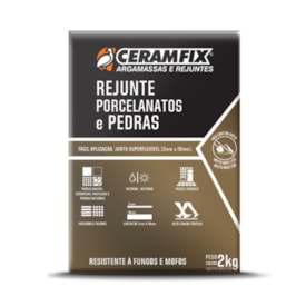 Rejunte Porcelanatos e Pedras Ceramfix 02Kg Marrom Café - 603034