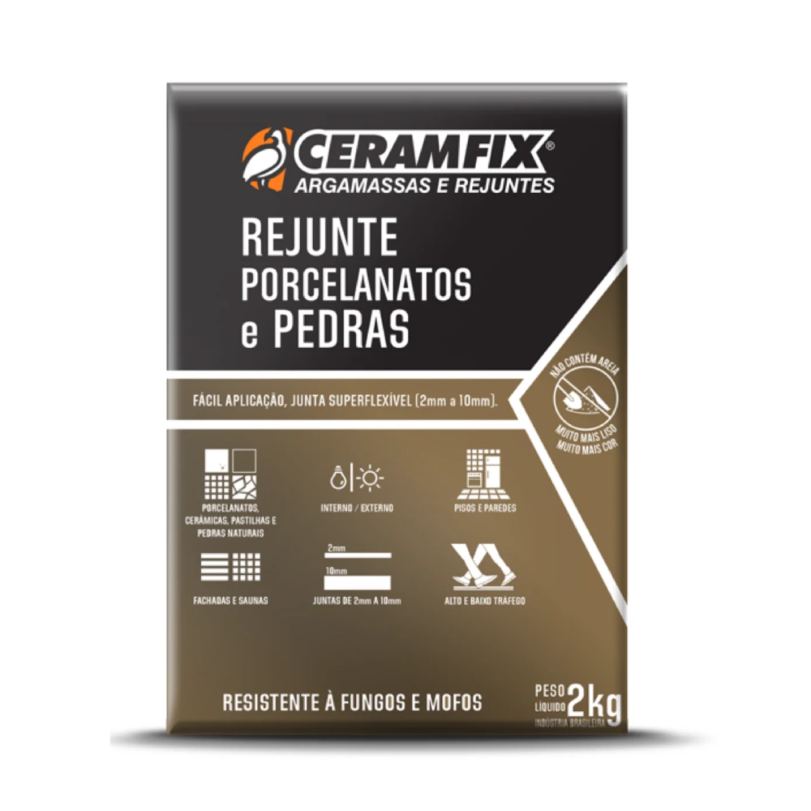Rejunte Resinado Ceramfix Porcelanatos e Pedras 2Kg Branco - 604177
