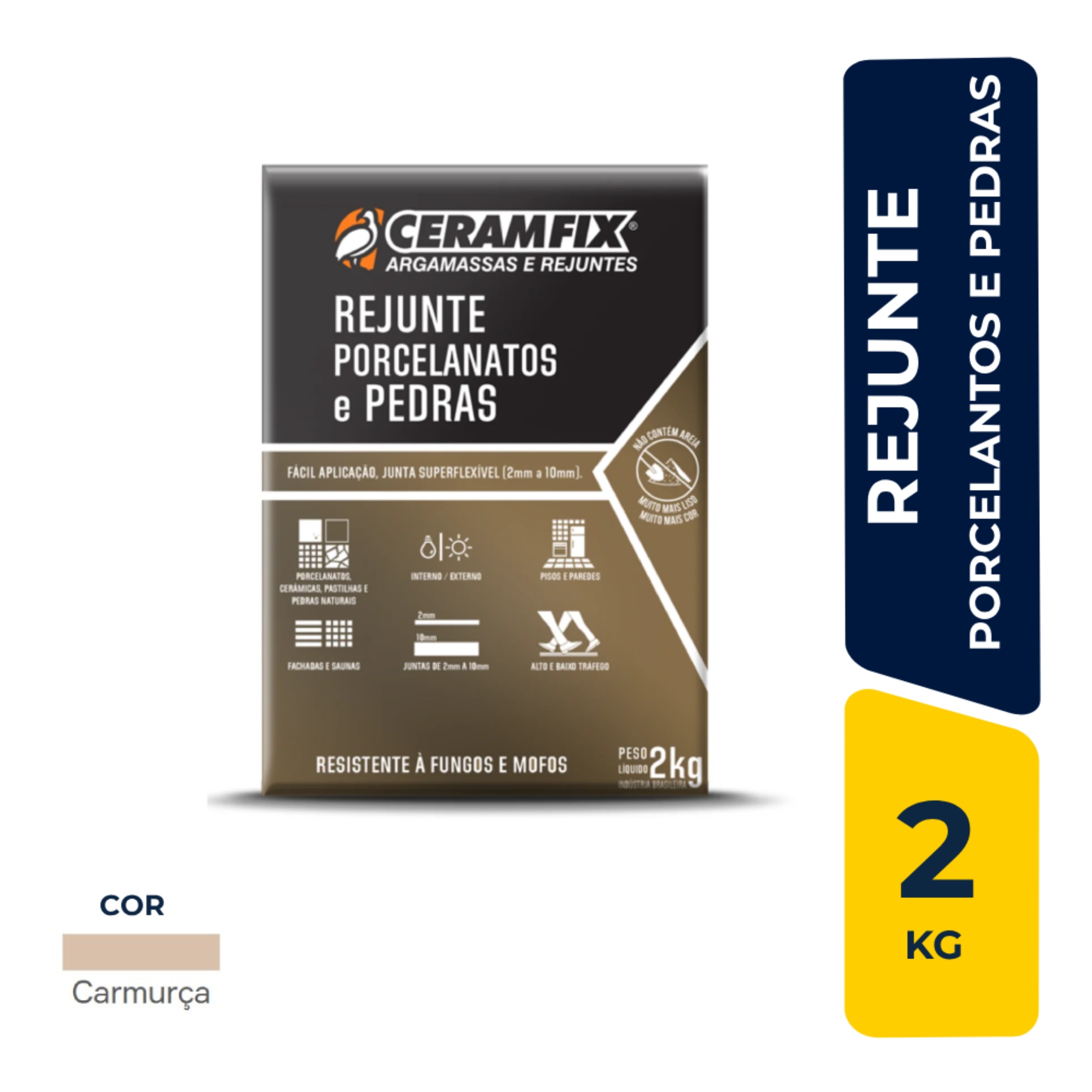 Rejunte Resinado Ceramfix Porcelanatos e Pedras 2Kg Camurça - 604170