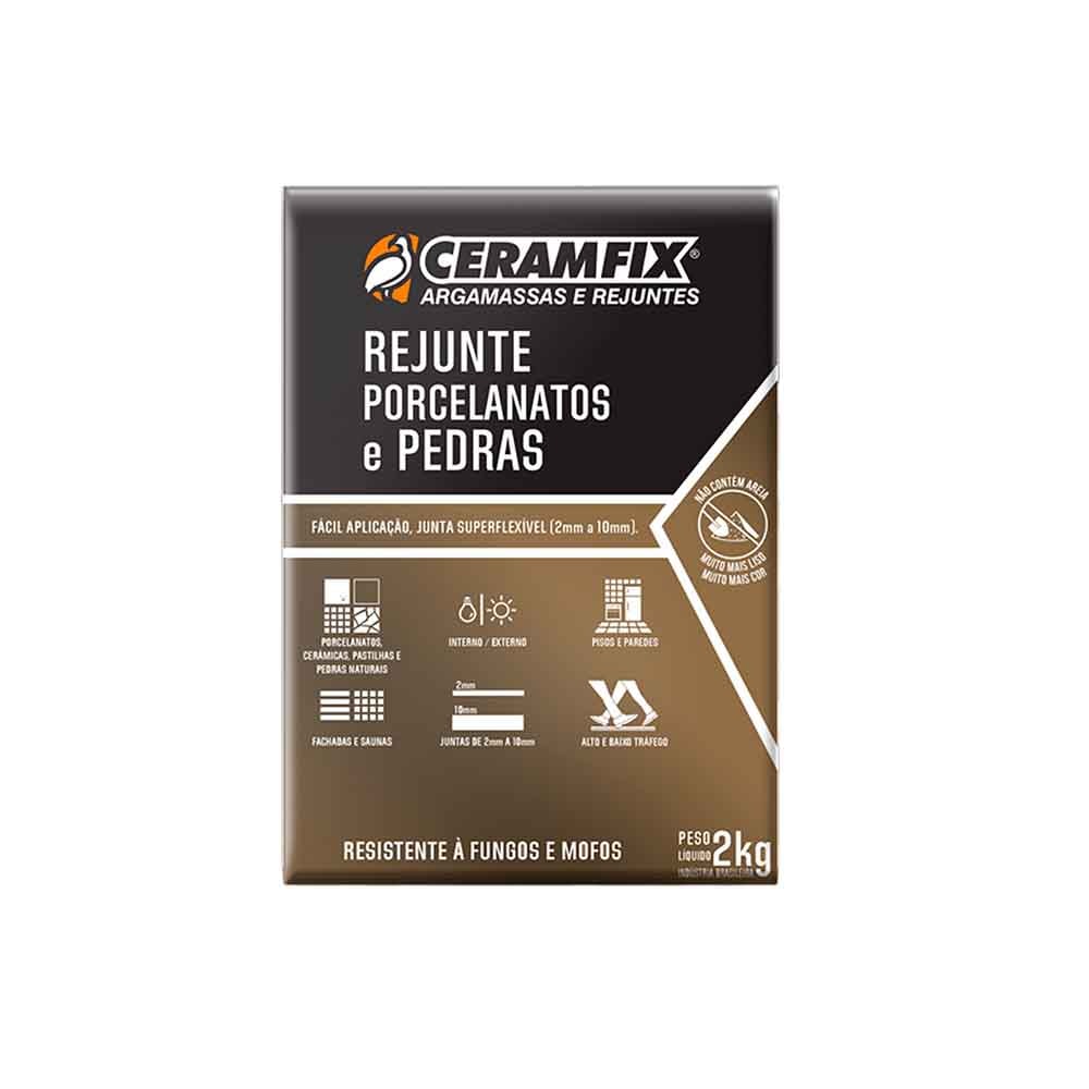Rejunte Resinado Ceramfix Porcelanatos e Pedras 2kg Gelo