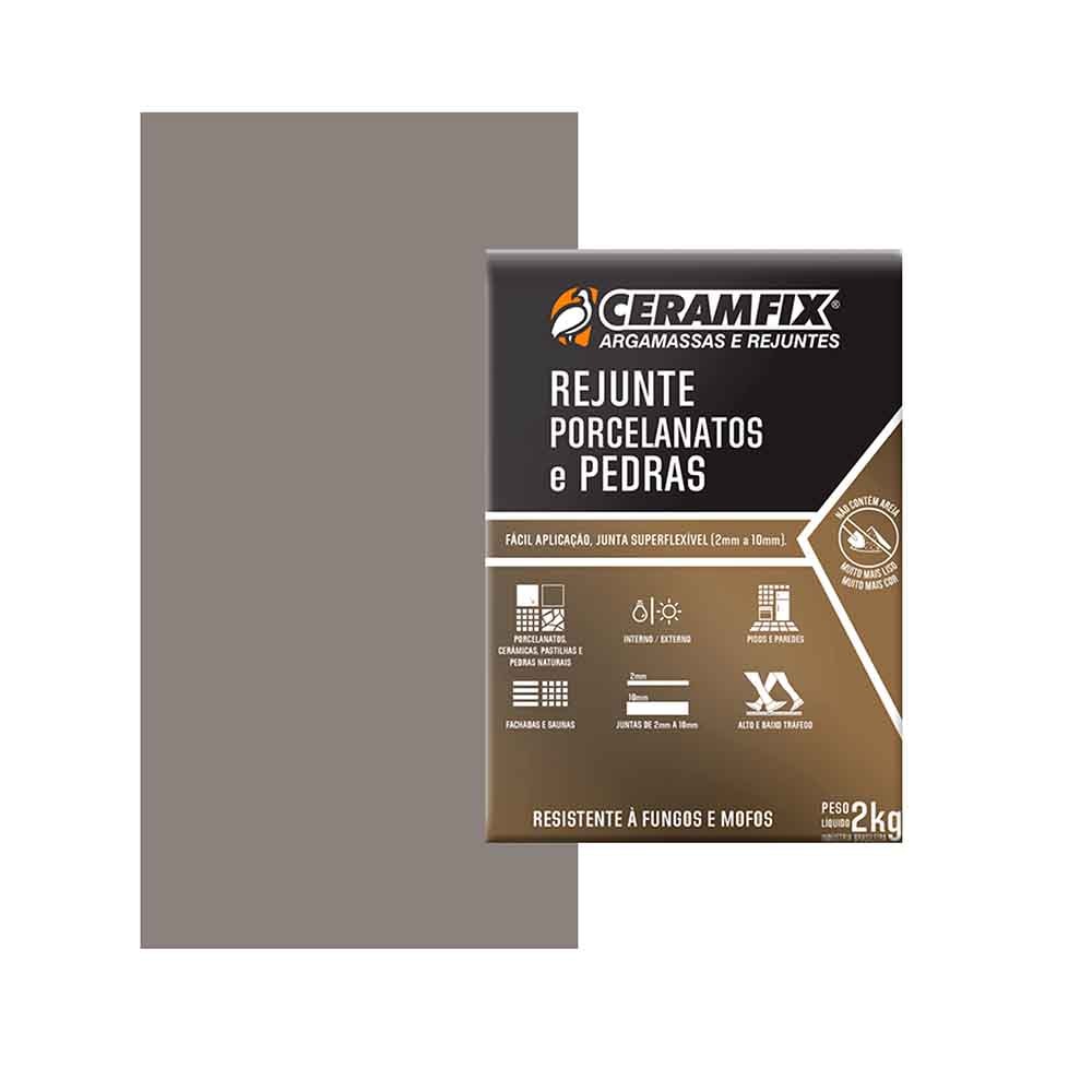 Rejunte Resinado Ceramfix Porcelanatos e Pedras 2kg Grafite