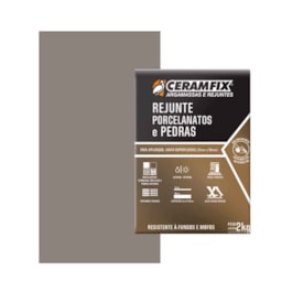 Rejunte Resinado Ceramfix Porcelanatos e Pedras 2kg Grafite