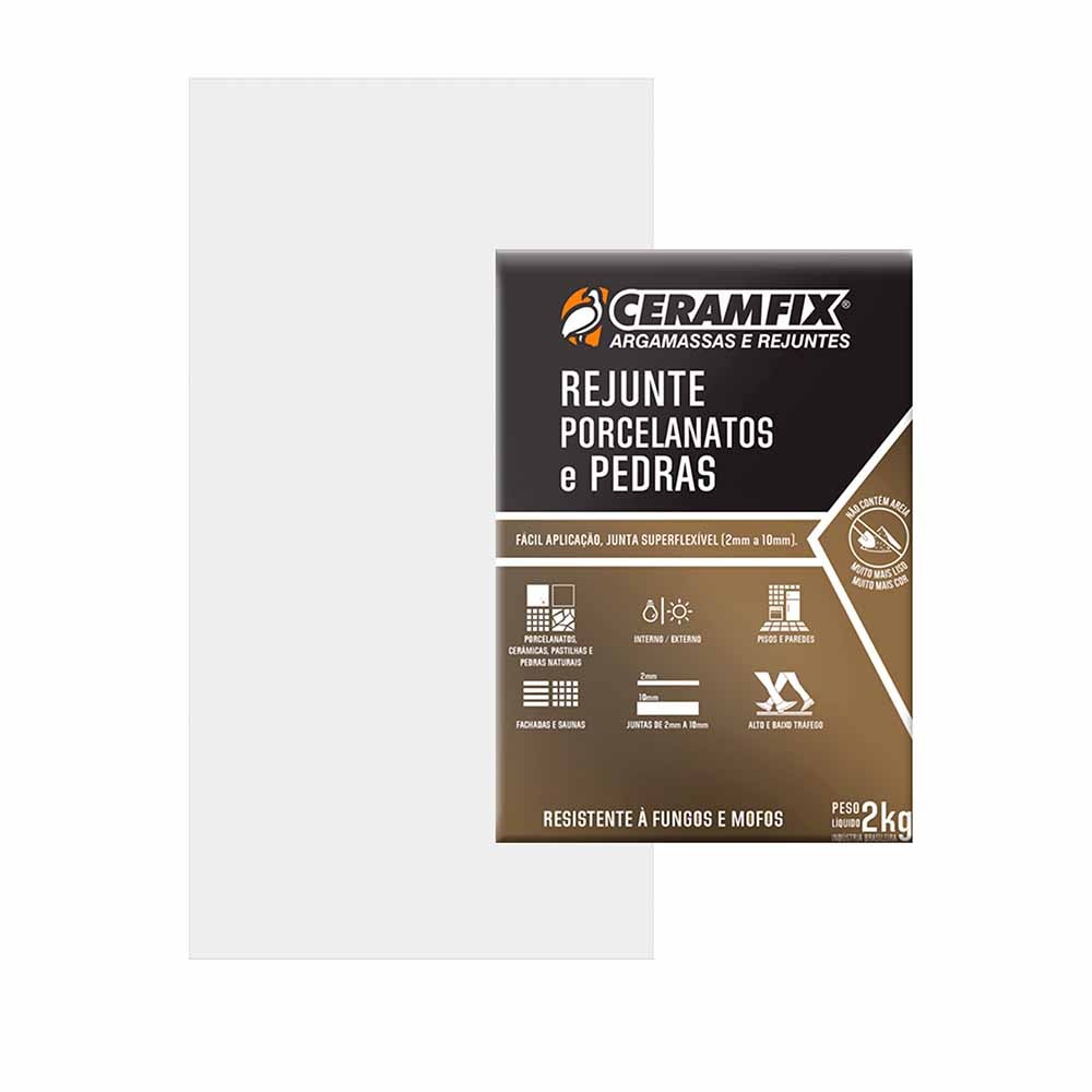Rejunte Resinado Ceramfix Porcelanatos e Pedras 2kg Platina