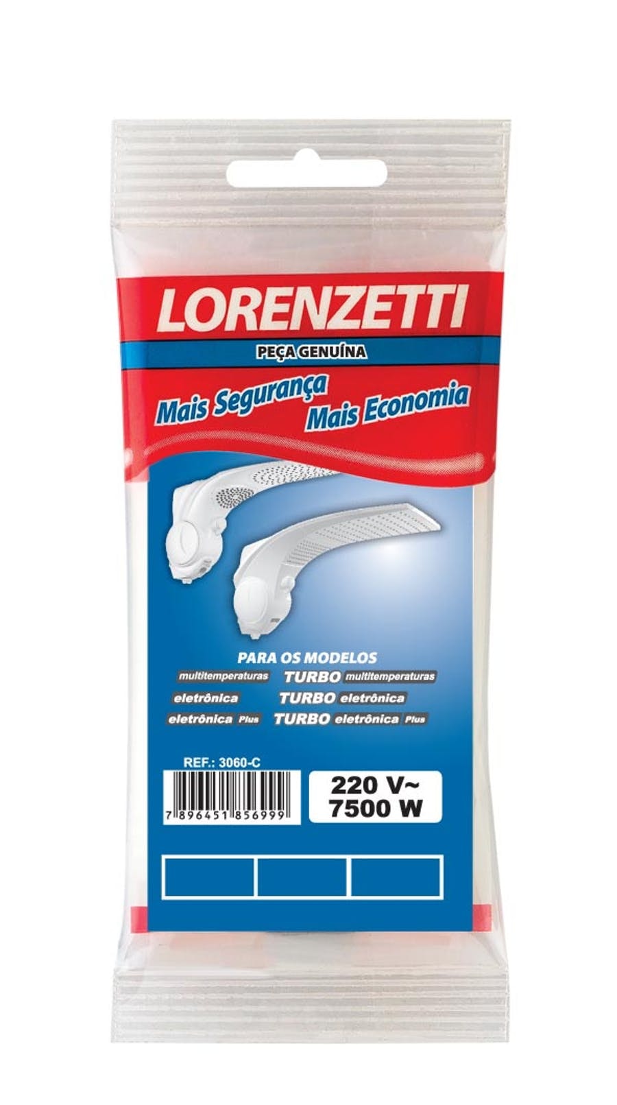 Resistência Lorenzetti para Chuveiro 3055-R Jet Turbo 7500W 220V - 7589043