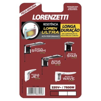 Resistência Lorenzetti para Chuveiro 3065-B Acqua Ultra 7800W 220V - 7589120