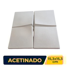 Revestimento 3D Acetinado 15,3x15,3cm Caixa 0,65m² Rerthy Folha Branco Andino
