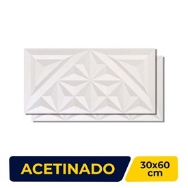 Revestimento 3D Acetinado 30x60cm Caixa 0,72m² Roca Hedra White - FJQ0157011