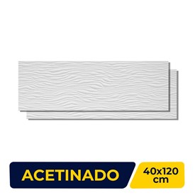 Revestimento 3D Acetinado 40x120cm Caixa 1,92m² Roca INS Tissue White Retificado - F4301MC01