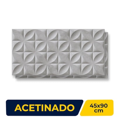 Revestimento 3D Acetinado 45x90cm Caixa 1,62m² Lume Botânico Cimento Plus Retificado