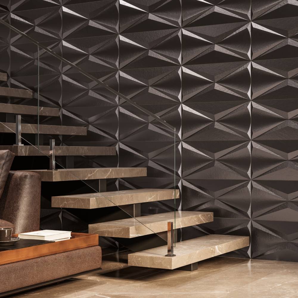 Revestimento 3D Brilhante 30x60cm Caixa 0,72m² Roca Cubic Steel Cobre Retificado - FJH025702