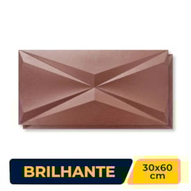Revestimento 3D Brilhante 30x60cm Caixa 0,72m² Roca Cubic Steel Cobre Retificado - FJH025702
