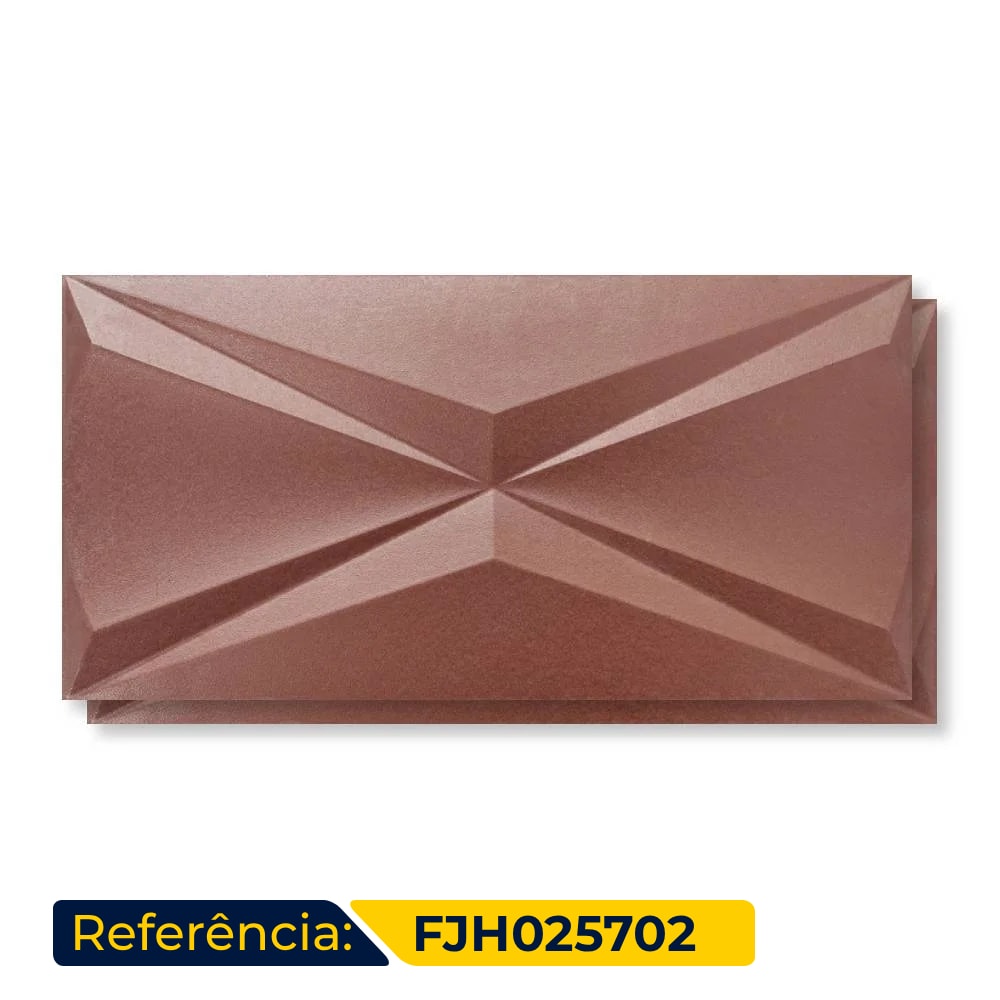Revestimento 3D Brilhante 30x60cm Caixa 0,72m² Roca Cubic Steel Cobre Retificado - FJH025702