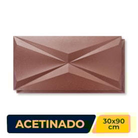 Revestimento 3D Brilhante 30x60cm Caixa 0,72m² Roca Cubic Steel Cobre Retificado - FJH025702
