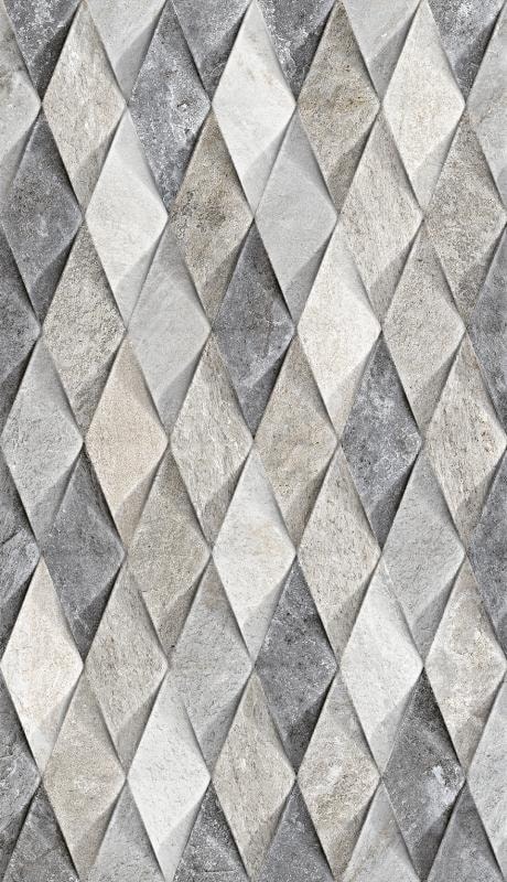 Revestimento 3D Brilhante 32x57cm Caixa 2,00m² Karina Decorados Matrice Grigio - 37180