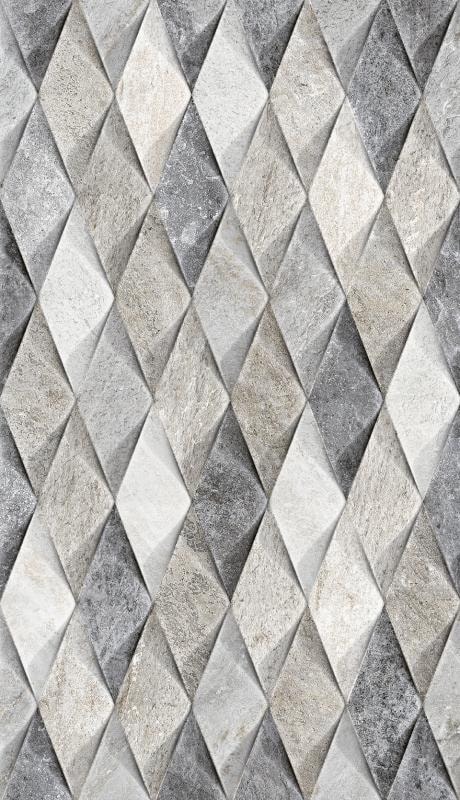 Revestimento 3D Brilhante 32x57cm Caixa 2,00m² Karina Decorados Matrice Grigio - 37180