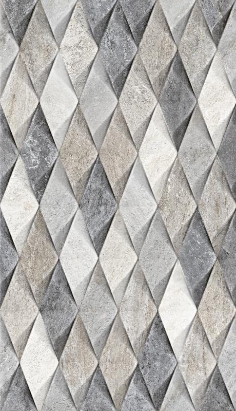 Revestimento 3D Brilhante 32x57cm Caixa 2,00m² Karina Decorados Matrice Grigio - 37180