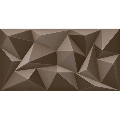 Revestimento 3D de Parede Cerâmico 38x74cm Caixa 1,40m² Savane Louvre Brun Acetinado Retificado