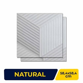 Revestimento 3D de Parede Porcelanato Natural 58,4x58,4cm Caixa 1,70m² Portinari Munich Decor Mix Retificado - 61098