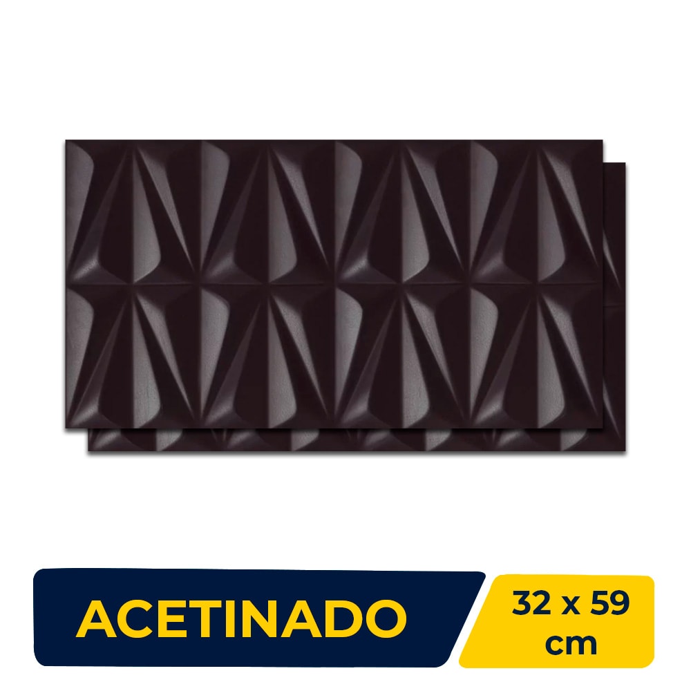 Revestimento 3D Porcelanato 32x59cm Caixa 0,76m² Incepa Ludo Black Retificado - 61190252