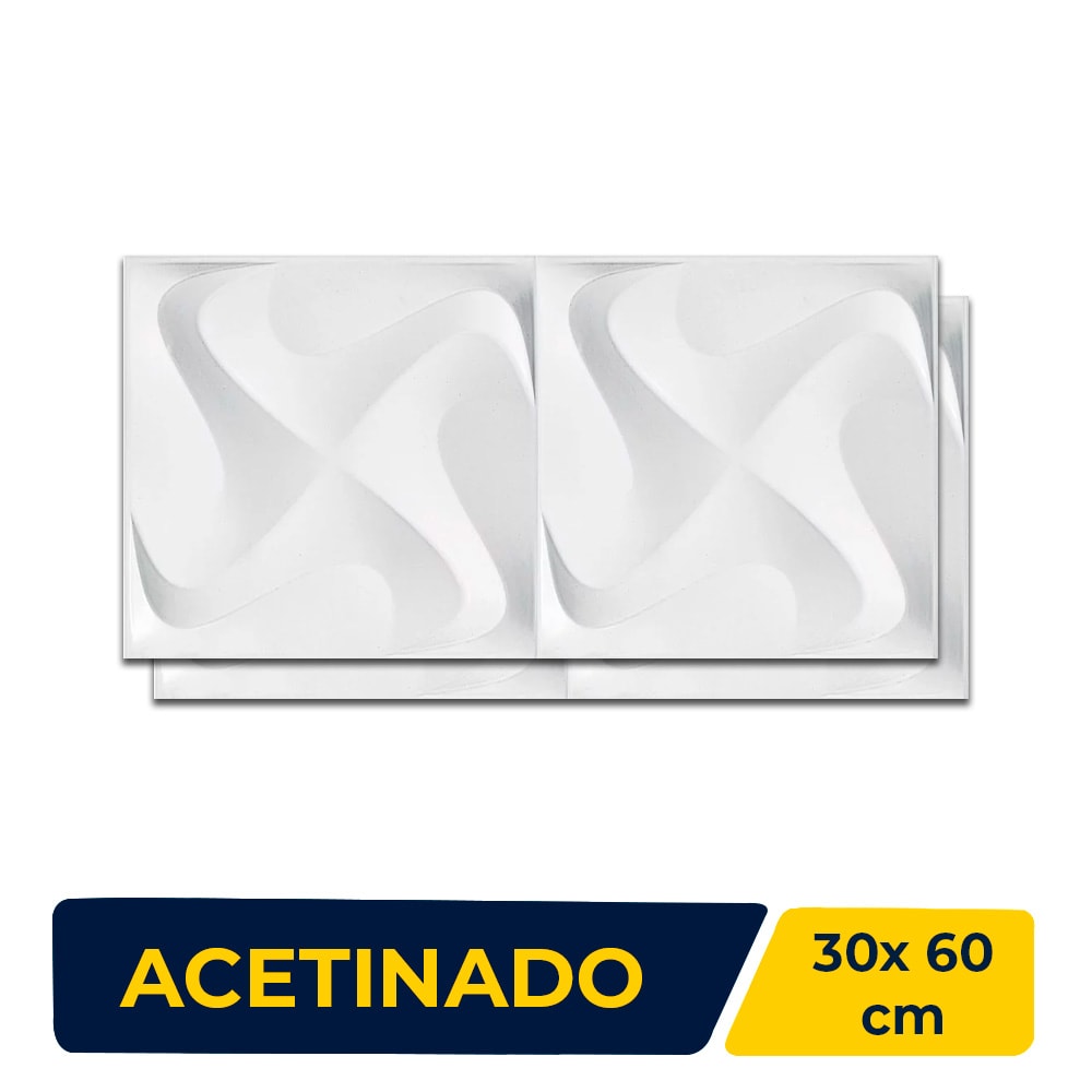 Revestimento 3D Porcelanato Acetinado 30x60cm Caixa 0,72m² Incepa Spin White - 66220132