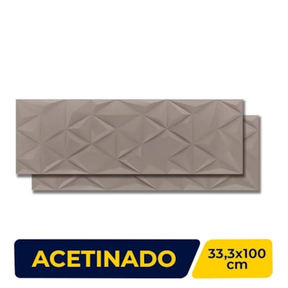 Revestimento 3D Porcelanato Acetinado 33,3x100cm Caixa 1,00m² Portinari Jazz BW - 61755