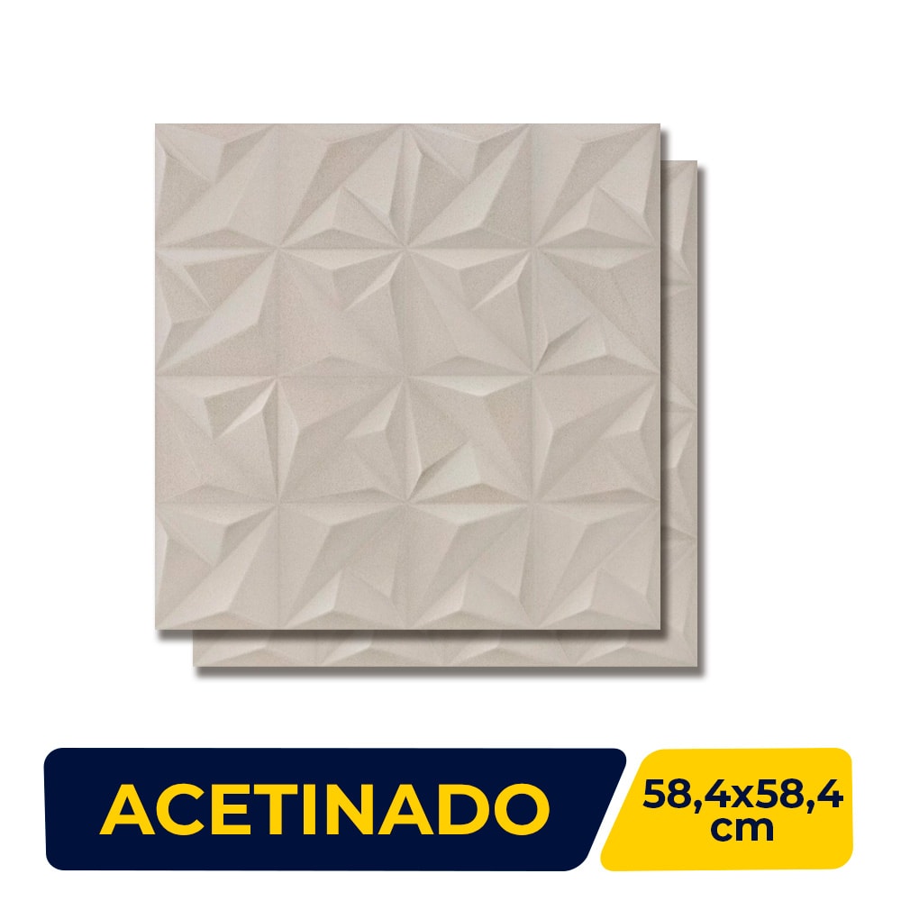 Revestimento 3D Porcelanato Acetinado 58,4x58,4cm Caixa 1,70m² Portinari Sense Abstract Sbe Retificado - 59216