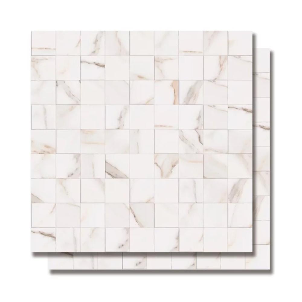 Revestimento 3D Porcelanato Acetinado 58,4x58,4cm Caixa 1,70m² Portinari Simetria Marble Wh Retificado - 60236