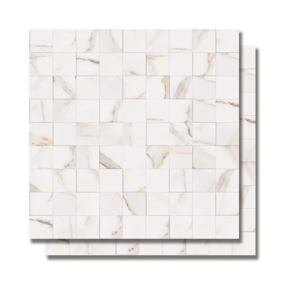 Revestimento 3D Porcelanato Acetinado 58,4x58,4cm Caixa 1,70m² Portinari Simetria Marble Wh Retificado - 60236