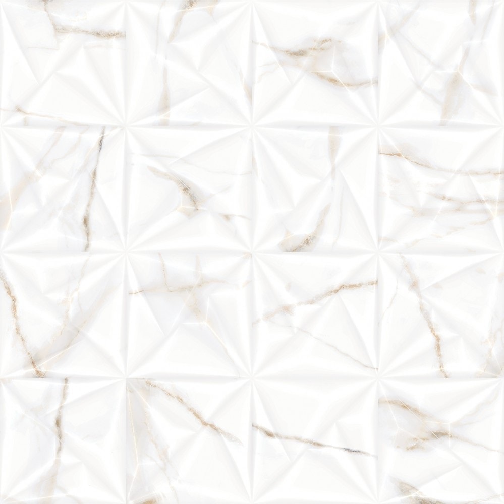 Revestimento 3D Porcelanato Acetinado 72x72cm Caixa 1,55m² Viarosa Calacata Gold Deco Retificado - AR72049